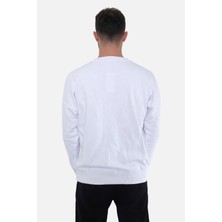 Mısırlı Erkek Üç Iplik Oversize Bisiklet Yaka Beyaz Sweatshirt - M Ovr-1b