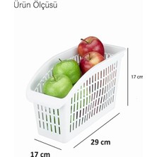 Buzdolabı Sepeti Istiflenebilir Kutu Dolap Içi Organizer 6 Adet Sepet  Beyaz 30x16x17 No:2