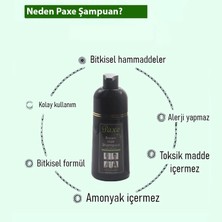 Paxe Black Hair Shampoo Beyaz Kapatıcı Şampuan Siyah Renk 400 ml Büyük Boy