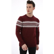 Twovol Baklava Desenli Bordo Kazak