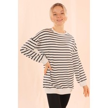 Rays 6859 Bisiklet Yaka Çizgili Sweat Siyah