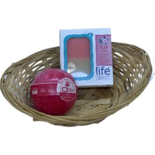 Olife Soap 1 Gül Kokulu Katı SABUN(100G)+ 1 Gül Kokulu Banyo TOPU(100G)