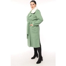 Lady Sharm Natural Kaşmir Astarlı Boynu Vizon Kaban
