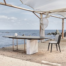 Enza Home Kartum Mermer Ayaklı Yemek Masası