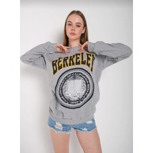 Çtn Brkly Gri Içi Şardonlu Yuvarlak Yaka Uzun Sweatshirt