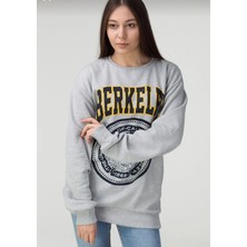 Çtn Brkly Gri Içi Şardonlu Yuvarlak Yaka Uzun Sweatshirt