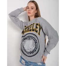 Çtn Brkly Gri Içi Şardonlu Yuvarlak Yaka Uzun Sweatshirt