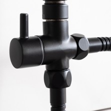 Decordem Banora Deluxe Kare Duş Sistemi, 2 Fonksiyon El Duşu Takımı, Paslanmaz Çelik, Standart Sabunluk, Siyah