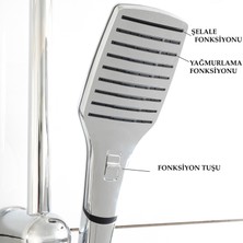 Decordem Banora Deluxe Izgara Duş Sistemi, 2 Fonksiyon El Duşu Takımı, Paslanmaz Çelik, Standart Sabunluk, Siyah