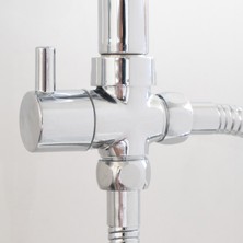 Decordem Banora Deluxe Oval Duş Sistemi, 2 Fonksiyon El Duşu Takımı, Paslanmaz Çelik, Standart Sabunluk, Krom