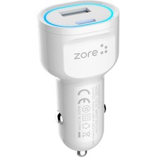 ZORE  Cc-02 Hızlı Şarj Özellikli LED Işıklı Qc 3.0 Usb-A ve Type-C Pd Araç Şarj Başlığı Pd 20W