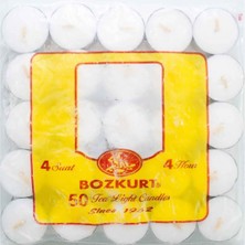 Als Bozkurt 50' Li Tealight Mum -Min 4 Saat Yanan
