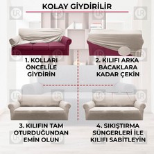 Riselerhome Balpeteği 3+3+1+1  lastikli kanepe örtüsü | lastikli koltuk örtüsü | koltuk kılıfı takımı
