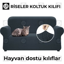 Riselerhome Lastıklı Esnek Koltuk Kanepe Kılıfı Takımı Çekyat Örtüsü  (3+3+1+1 ) Takım