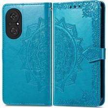 Yihang Boutique Honor 50 Se ile Uyumlu El Standı Fonksiyonlu Cüzdan Kabartmalı Pu Deri Kart Tutucu (Yurt Dışından)