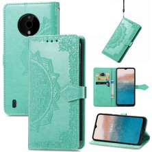 Yihang Boutique Nokia C200 ile Uyumlu El Standı Fonksiyonlu Cüzdan Kabartmalı Pu Deri Kart Tutucu (Yurt Dışından)