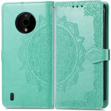 Yihang Boutique Nokia C200 ile Uyumlu El Standı Fonksiyonlu Cüzdan Kabartmalı Pu Deri Kart Tutucu (Yurt Dışından)