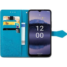 Yihang Boutique Nokia G11 Plus ile Uyumlu El Standı Fonksiyonlu Cüzdan Kabartmalı Pu Deri Kart Tutucu (Yurt Dışından)