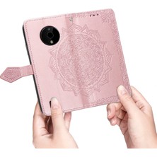 Yihang Boutique Nokia C200 ile Uyumlu El Standı Fonksiyonlu Cüzdan Kabartmalı Pu Deri Kart Tutucu (Yurt Dışından)