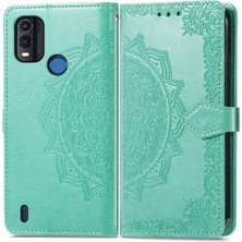 Yihang Boutique Nokia G11 Plus ile Uyumlu El Standı Fonksiyonlu Cüzdan Kabartmalı Pu Deri Kart Tutucu (Yurt Dışından)