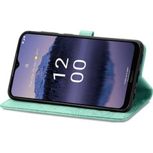 Yihang Boutique Nokia G11 Plus ile Uyumlu El Standı Fonksiyonlu Cüzdan Kabartmalı Pu Deri Kart Tutucu (Yurt Dışından)