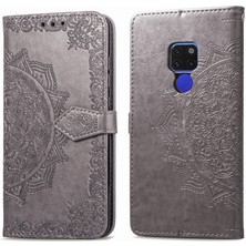 Yihang Boutique Huawei Mate 20 ile Uyumlu El Standı Fonksiyonlu Cüzdan Kabartmalı Pu Deri Kart Tutucu (Yurt Dışından)