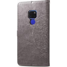 Yihang Boutique Huawei Mate 20 ile Uyumlu El Standı Fonksiyonlu Cüzdan Kabartmalı Pu Deri Kart Tutucu (Yurt Dışından)