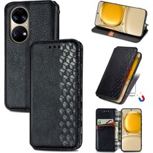 Yihang Boutique Huawei P50 Cüzdan Kılıfı ile Uyumlu, Kart Tutuculu, Pu Deri Flip Kickstand Kapak (Yurt Dışından)