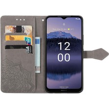 Yihang Boutique Nokia G11 Plus ile Uyumlu El Standı Fonksiyonlu Cüzdan Kabartmalı Pu Deri Kart Tutucu (Yurt Dışından)