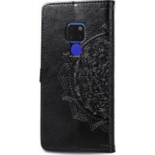 Yihang Boutique Huawei Mate 20 ile Uyumlu El Standı Fonksiyonlu Cüzdan Kabartmalı Pu Deri Kart Tutucu (Yurt Dışından)