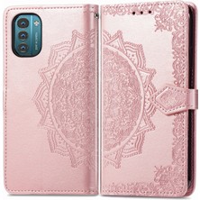 Yihang Boutique Nokia G21 ile Uyumlu El Standı Fonksiyonlu Cüzdan Kabartmalı Pu Deri Kart Tutucu (Yurt Dışından)