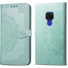 Yihang Boutique Huawei Mate 20 ile Uyumlu El Standı Fonksiyonlu Cüzdan Kabartmalı Pu Deri Kart Tutucu (Yurt Dışından)