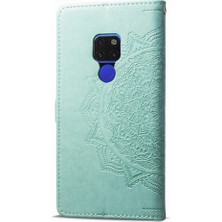 Yihang Boutique Huawei Mate 20 ile Uyumlu El Standı Fonksiyonlu Cüzdan Kabartmalı Pu Deri Kart Tutucu (Yurt Dışından)