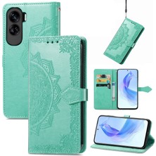 Yihang Boutique Honor 90 Lite ile Uyumlu El Standı Fonksiyonlu Cüzdan Kabartmalı Pu Deri Kart Tutucu (Yurt Dışından)