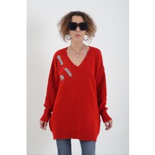 Zelish My Sister Kırmızı Taşlı Kazak