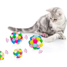Maroken Ponponlu ve Çıngıraklı Kedi Oyun Topu Kedi Egzersiz Oyuncağı Evcil Hayvan Hareket Oyuncak 1 Adet