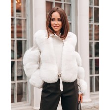 Nero Leather Fur Beden ve Kollar Kürk Detaylı Kadın Deri Ceket