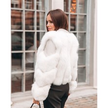 Nero Leather Fur Beden ve Kollar Kürk Detaylı Kadın Deri Ceket