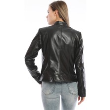 Nero Leather Fur  Klasik Kadın Deri Ceket