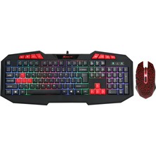 Canpay Oyunlar Için Tasarlanmış Renkli LED Rgb Aydınlatmalı Profesyonel Gaming Mouse ve Klavye Oyuncu Seti