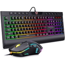 Canpay Savaş Alanına Hazır Taktiksel Klavye ve Hızlı Dpı Mouse Rgb LED Gaming Oyuncu Klavye ve Mouse Seti