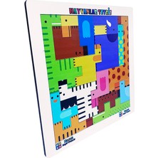 Hamaha Eğitici Ahşap Oyuncak Mini Hayvanlar Animals Puzzle Yapboz Bultak Tetris