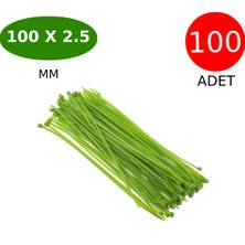 Tek-İş Plastik Kablo Bağı Cırt Kelepçe 100 mm x 2.5 mm Yeşil 100 Adet