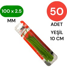 Tek-İş Plastik Kablo Bağı Klipsi Cırt Kelepçe 100 mm x 2.5 mm Yeşil 50 Adet