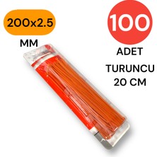 Tek-İş Plastik Kablo Bağı Klipsi Cırt Kelepçe 200 mm x 2.5 mm Turuncu 100 Adet