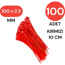 Tek-İş Plastik Kablo Bağı Klipsi Cırt Kelepçe 100 mm x 2.5 mm Kırmızı 100 Adet