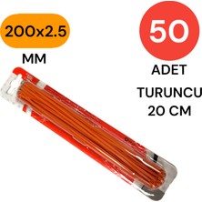 Tek-İş Plastik Kablo Bağı Klipsi Cırt Kelepçe 200 mm x 2.5 mm Turuncu 50 Adet