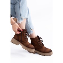 Stilbagshoes Tiara Kalın Taban Deri Kadın Bot 1670 Tarçın