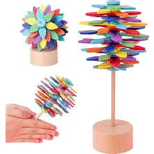 Oppoverd Ahşap Döndürmeli Lolipop Fidget Oyuncak - Mavi (Yurt Dışından)