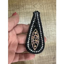Gönülden Tasarım 9x4 cm Taş Işleme Damla Arma Yama Dikiş Aksesuarı Aplike